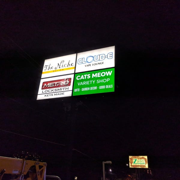 CatsMeow Post sign