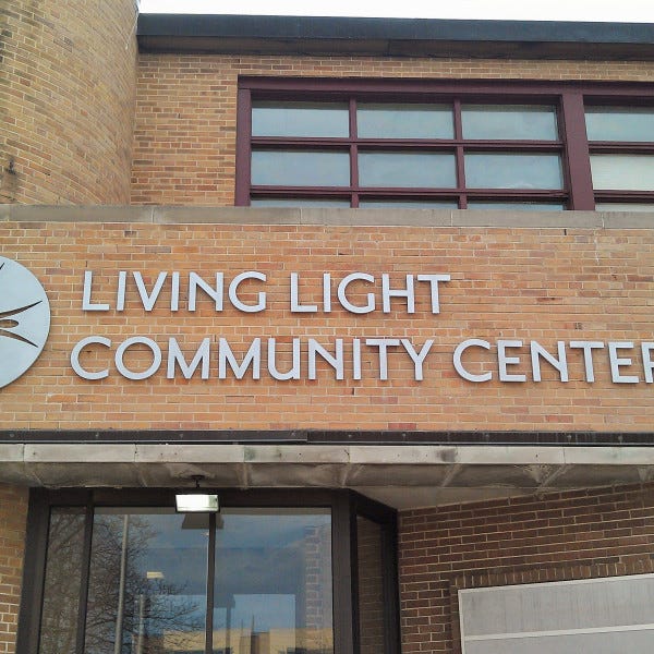 Gemini Letters Living Light Community Center from 2012 in Racine, WI