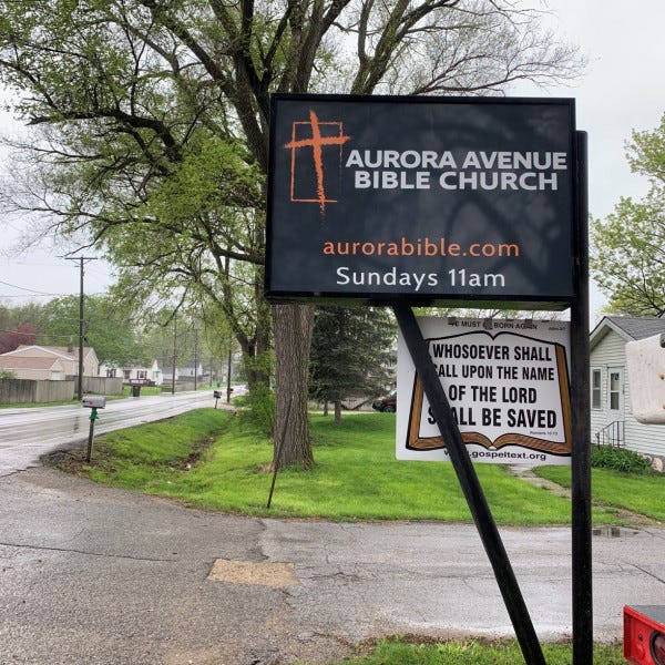 Aurora Ave Bible Church Sign