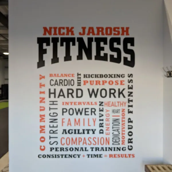Nick Jarosh fitness wall graphic