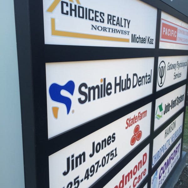 Custom Directory Panels for Monument Sign