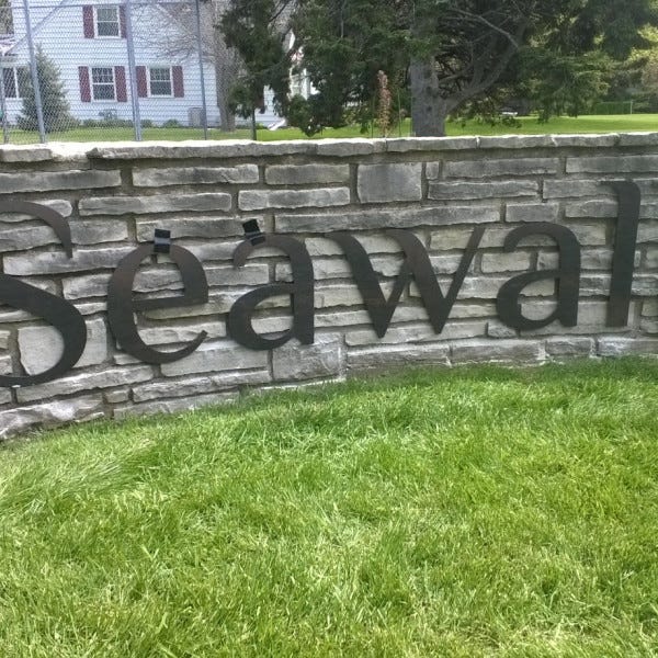 Exterior Dimensional Letters Seawall from 2014 in Pleasant Prairie, WI 