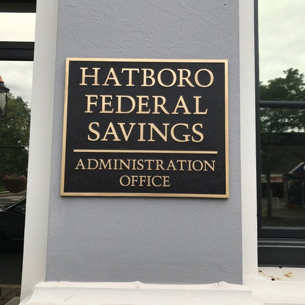 Cast Iron Plaque - Hatboro Federal Savings