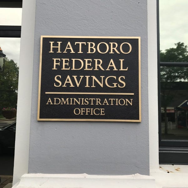 Cast Iron Plaque - Hatboro Federal Savings