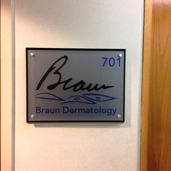 Double Acrylic Office Identification Signsignarama Silver Springbraun Dermatology
