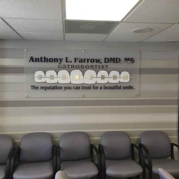 Acrylic Sign & Dimensional Lettering with Standoffs - Farrow Orthodontics