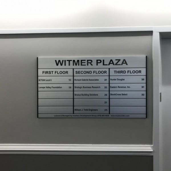 Directory Sign - Witmer Plaza