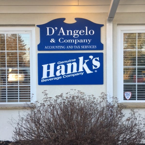 Routed Sign - D\'Angelo Company & Hank\'s Beverage Company