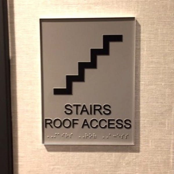 Roof Stair Sign Ada