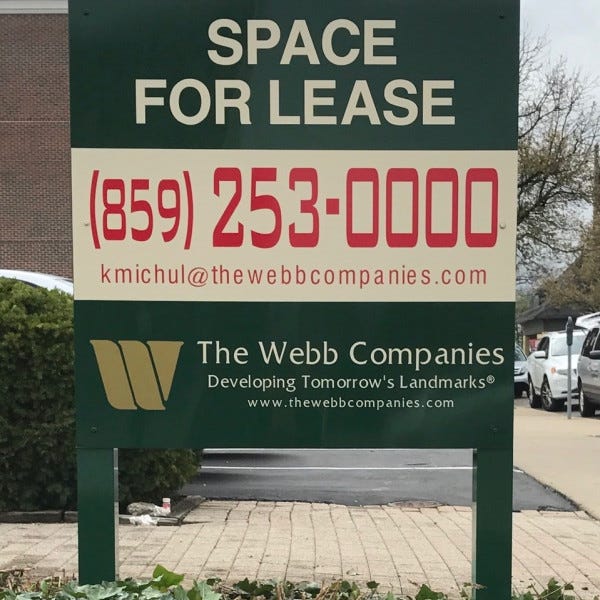 Webb Companies Leasing Sign