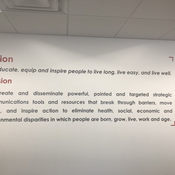 Digital Vinyl Wall Mission Letteringsignarama Silver Springpenngood