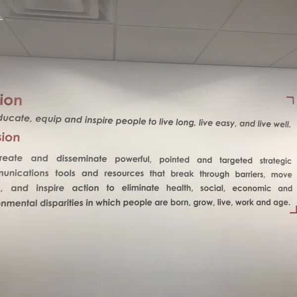 Digital Vinyl Wall Mission Letteringsignarama Silver Springpenngood