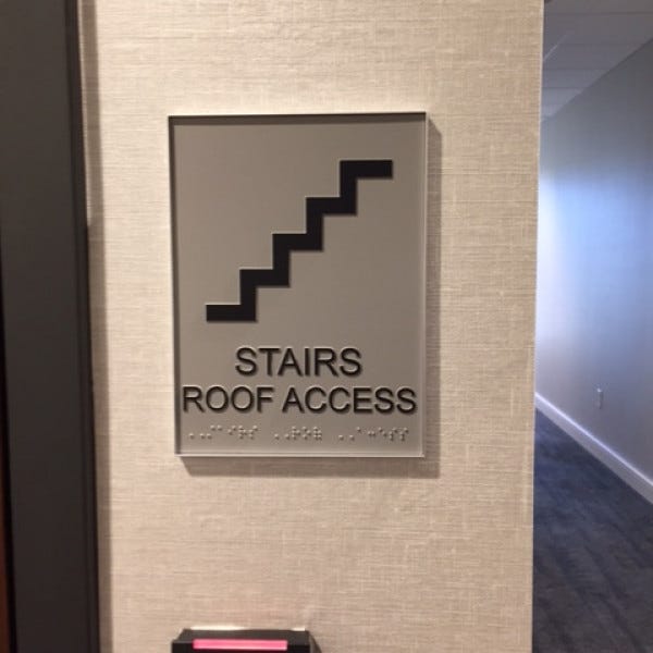 Wayfinding sign stairs braille