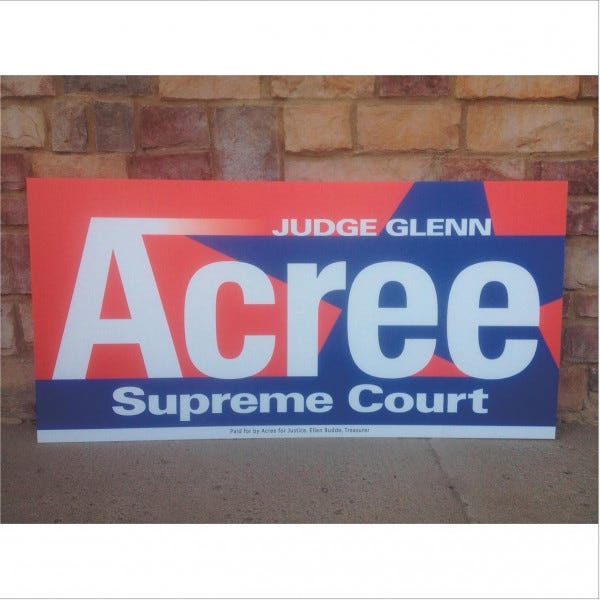 Acree Coroplast Political Sign