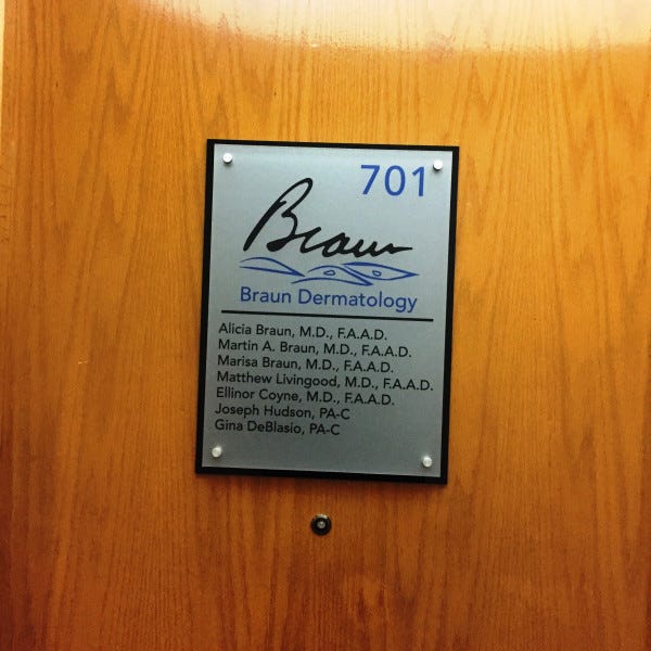 Double Acrylic Office Tenant Signsignarama Silver Springbraun Dermatology