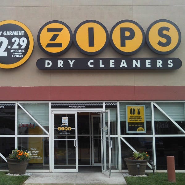 Channel Letter Sign On Racewayzips Dry Cleaners Gaithersburgsignarama Silver Spring