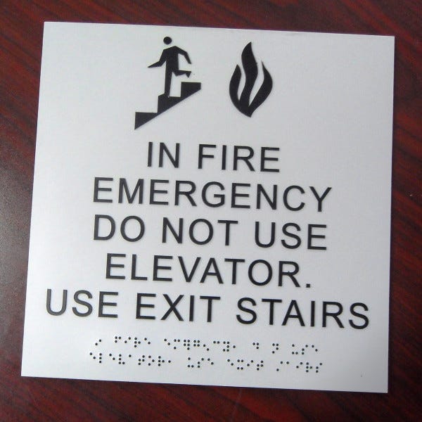Ada Fire Emergeny Elevator Signsignarama Silver Springbalfour Beatty Construction