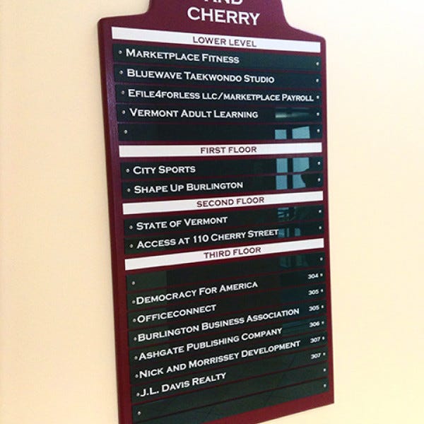 Directory Sign South Burlington Vt Copy