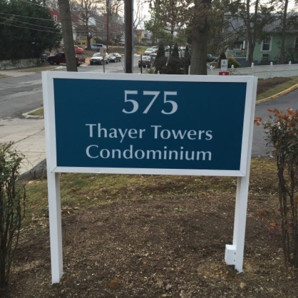 Illuminated Post And Panel Signsignarama Silver Springthayer Towers Condosmall