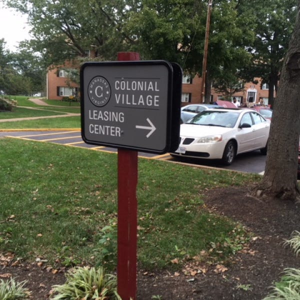 Aluminum Panel Backersvantage Mgmt Colonial Village Directional