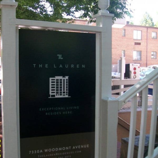 Aluminum Sign In Wood Frame Signsign A Rama Silver Spring301 273 3462the Lauren Bethesda Md