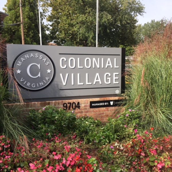Aluminum Monumrnt Sign With 3 Dimensional Lettersvantage Mgt Colonial Village Va