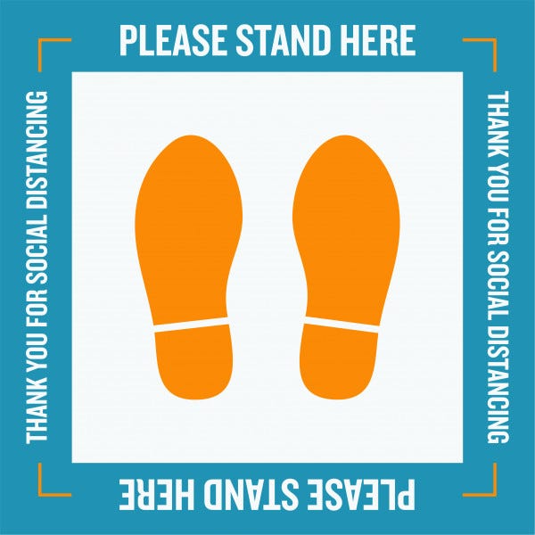 Covid-19 Floor Decal 6f_Roseland