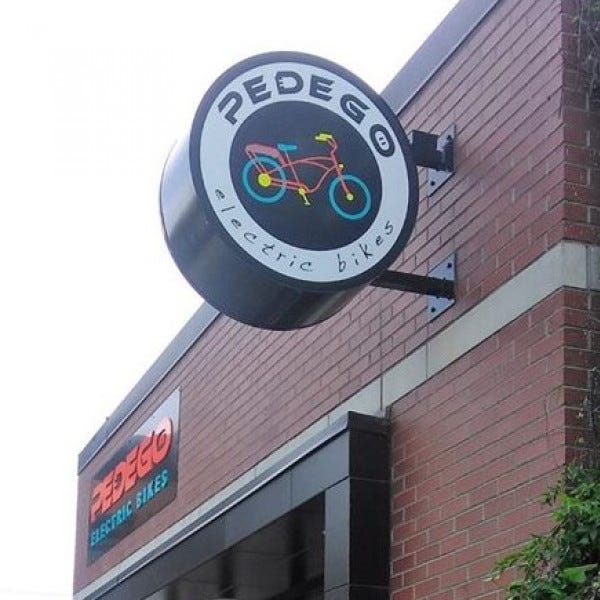 lighted sign blade protruding