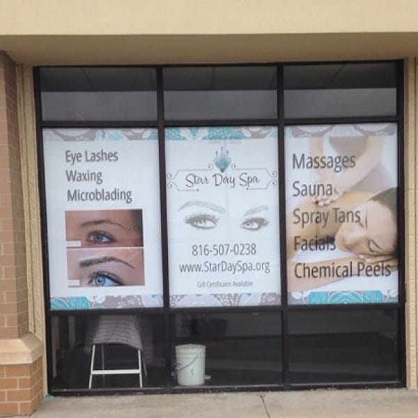 Signarama Liberty Mo Kansas City Star Day Spa Windows