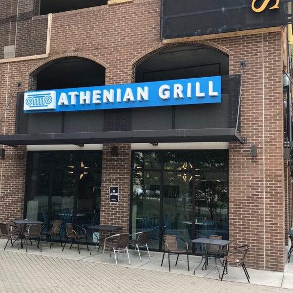 Athenian Grill Channel Letters On Backplate