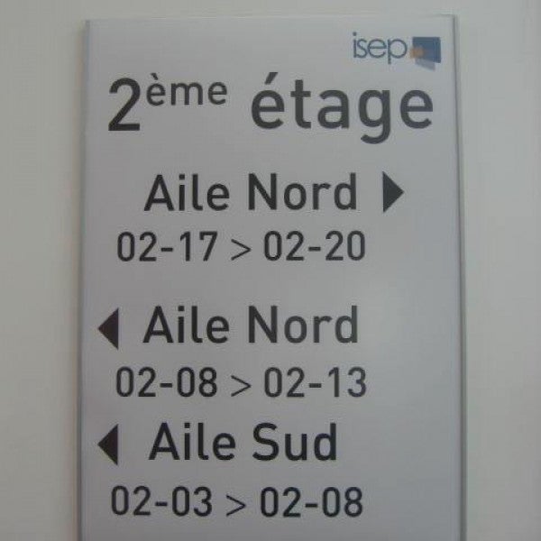 Panneau directionnel - signaletique interrieure - issy les moulineaux - signarama