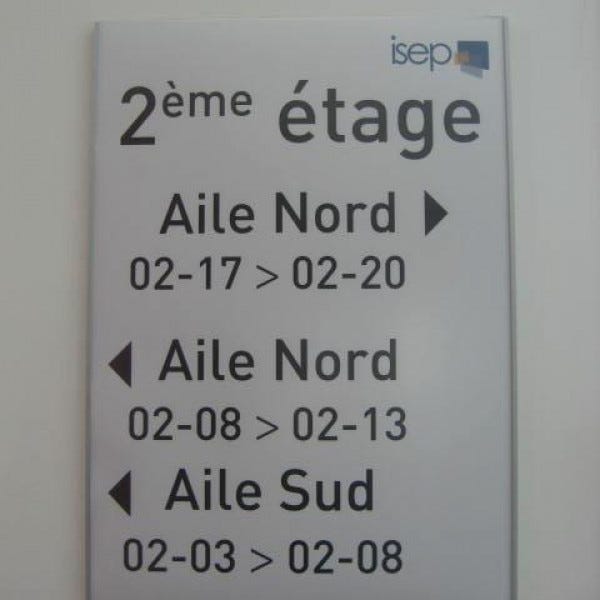 Panneau directionnel - signaletique interrieure - issy les moulineaux - signarama