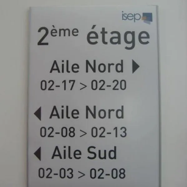 Panneau directionnel - signaletique interrieure - issy les moulineaux - signarama