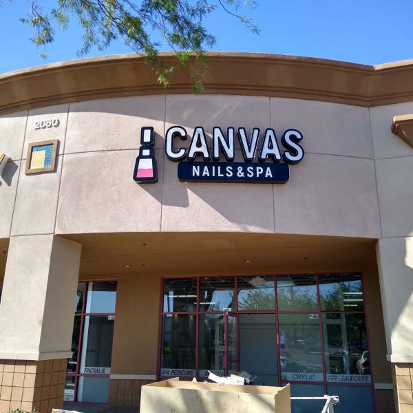 Building Signs-Canvas Nails & Spa