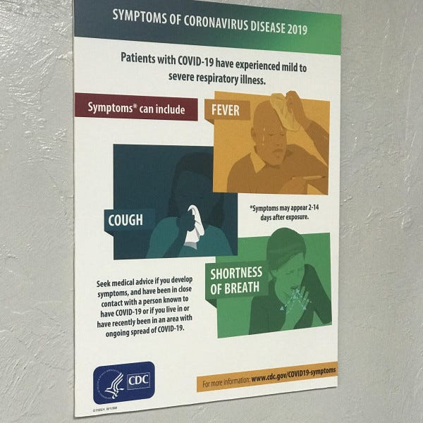 Covid 19 Symptoms 18x24 Foamboard Sign Resized