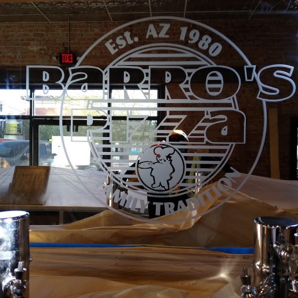 Window Graphics- Barro\'s Pizza