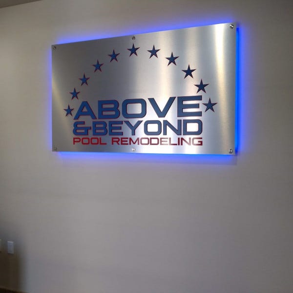 Wall Sign-Above & Beyond Pool