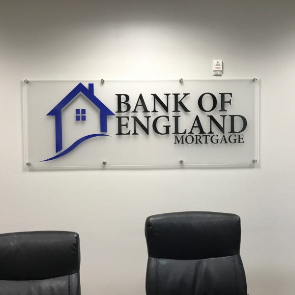 Bank Of England Mortgage Standoff Sign