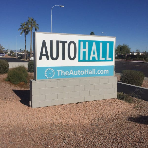 Monument Sign-Auto Hall
