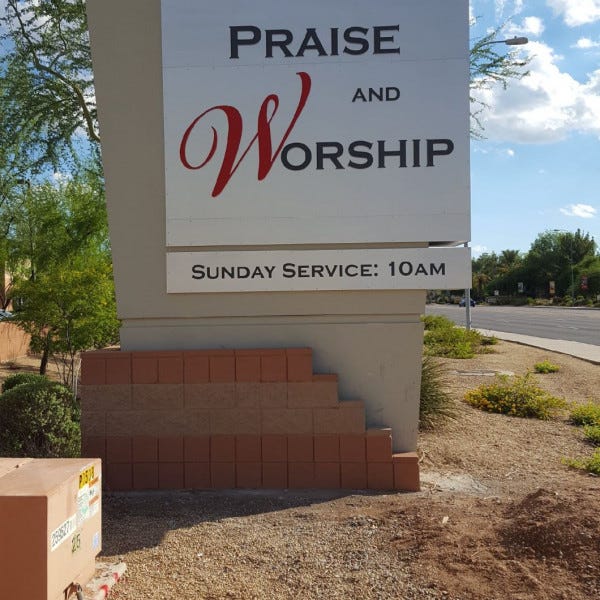 Monument Sign-Praise & Worship