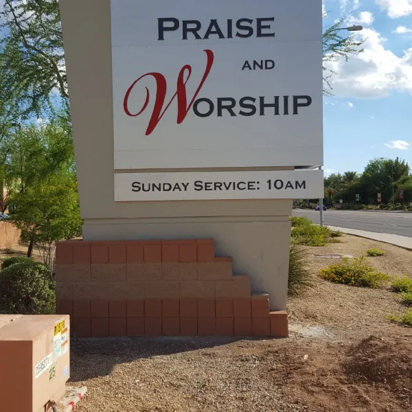 Monument Sign-Praise & Worship