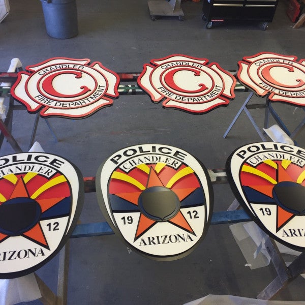 Wall Sign-Chandler PD & FD Badge Signs