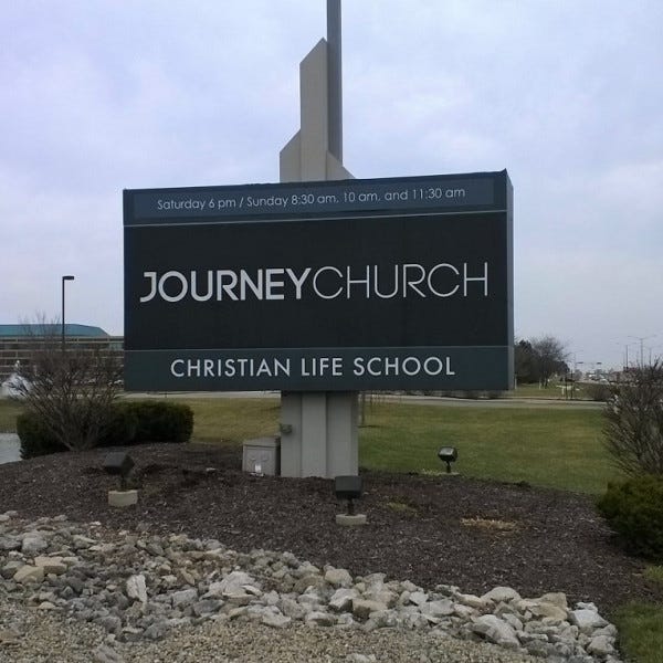 Monument Sign Journey Church from 2016 in Kenosha, WI