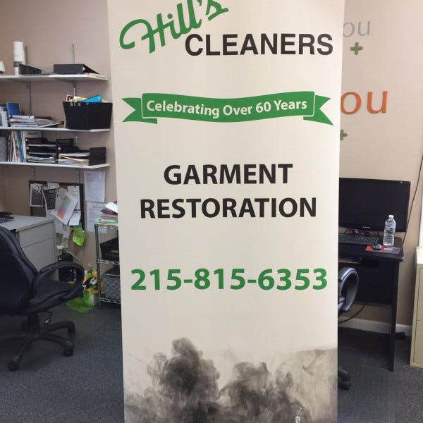 Hills Cleaners Banner Stand