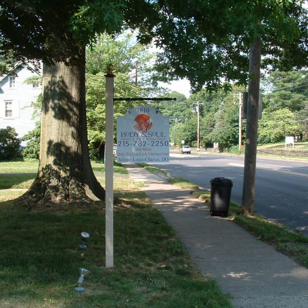 Hanging Sign on Post - Body & Soul