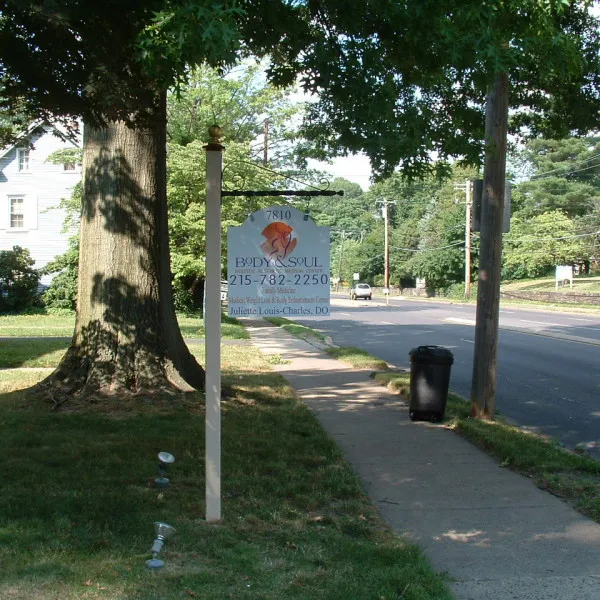 Hanging Sign on Post - Body & Soul
