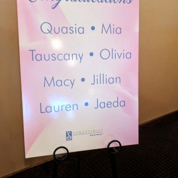 Soroptimist Congratulations Sign