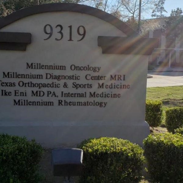 Monument And Acrylic Letters At Millennium Physicians - The Woodlands, TX