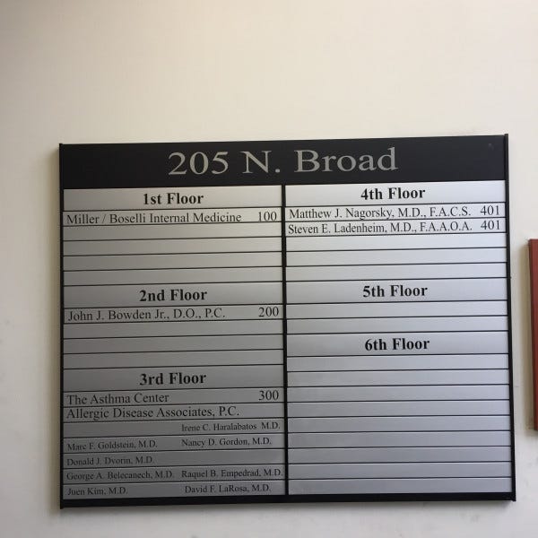 Directory Sign - 205 N Broad