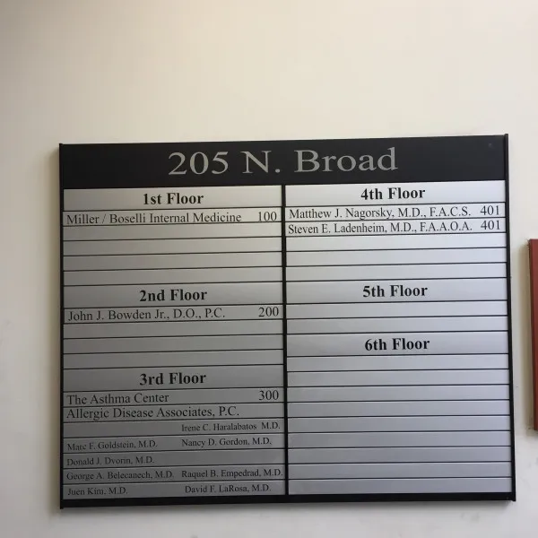 Directory Sign - 205 N Broad